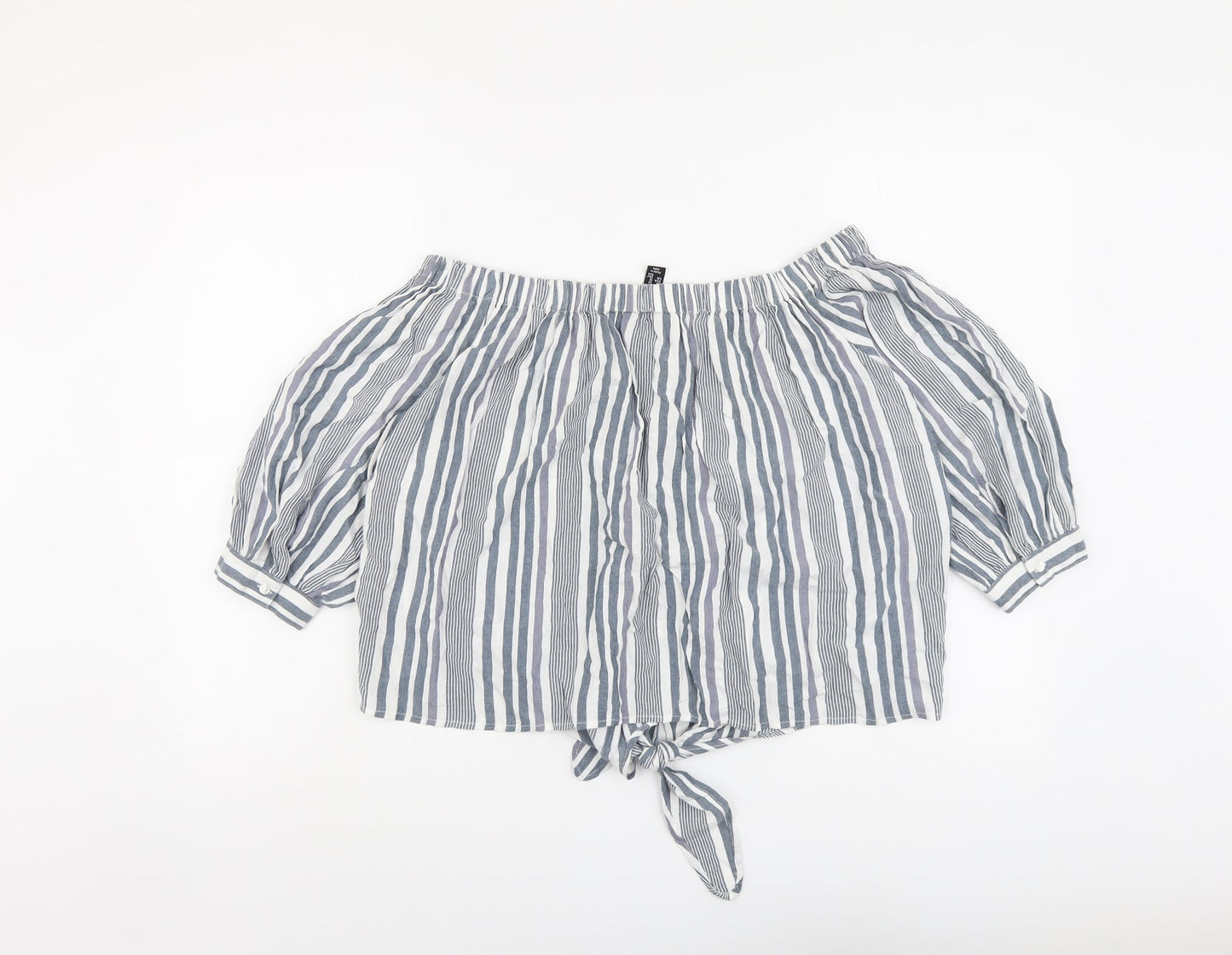 Womens UK Size 14 New Look Grey Basic Blouse