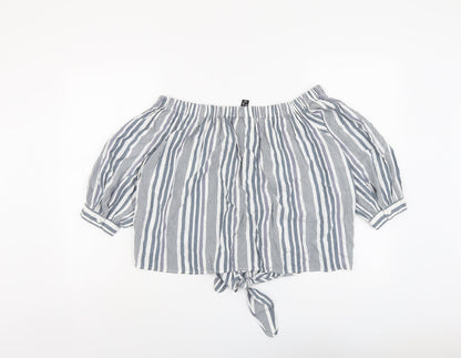 Womens UK Size 14 New Look Grey Basic Blouse