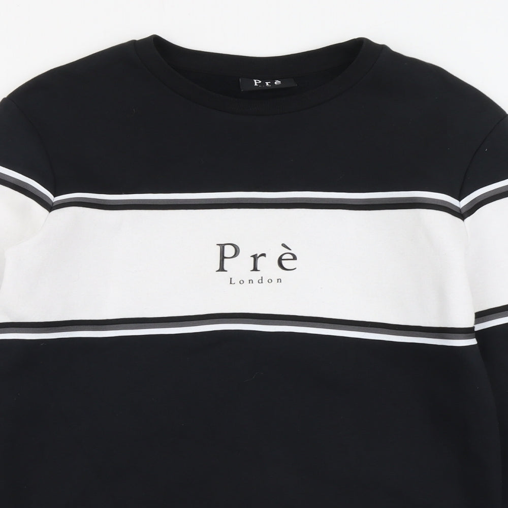PRÉ London Mens Black Cotton Pullover Sweatshirt Size XS