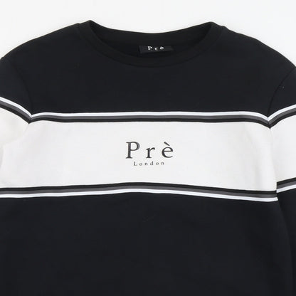 PRÉ London Mens Black Cotton Pullover Sweatshirt Size XS