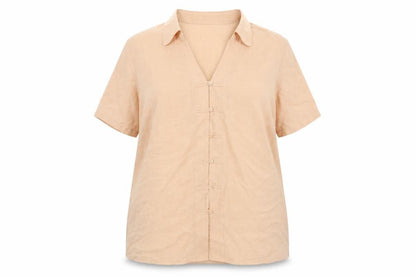 Marks and Spencer Womens Orange Viscose Basic Button-Up Size 18 Collared
