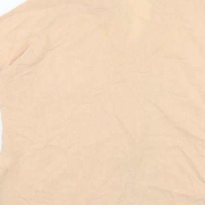 Marks and Spencer Womens Orange Viscose Basic Button-Up Size 18 Collared