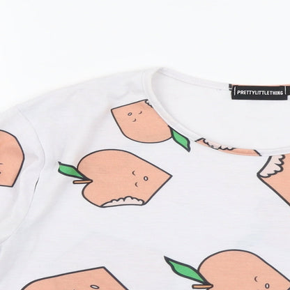 Womens UK Size S PRETTYLITTLETHING White Basic T-Shirt