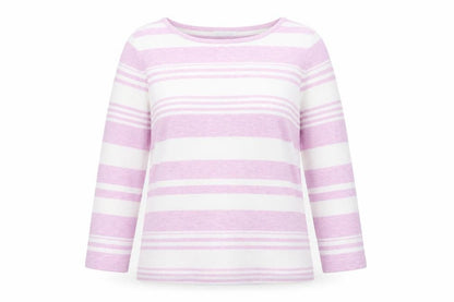 Berkertex Womens Purple Round Neck Striped Viscose Pullover Jumper Size 14