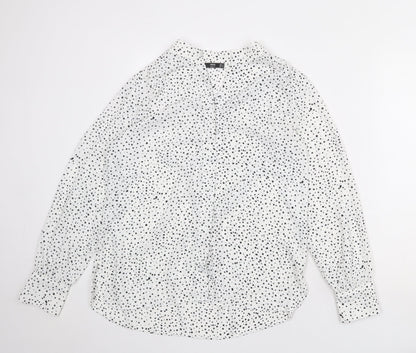 Womens UK Size S Mango White Basic Blouse
