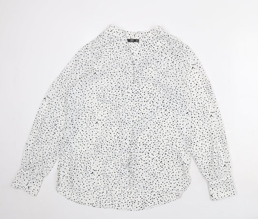 Womens UK Size S Mango White Basic Blouse