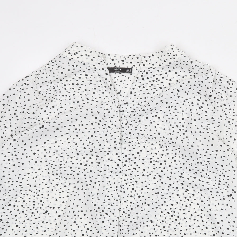 Womens UK Size S Mango White Basic Blouse