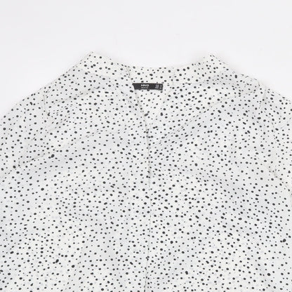 Womens UK Size S Mango White Basic Blouse