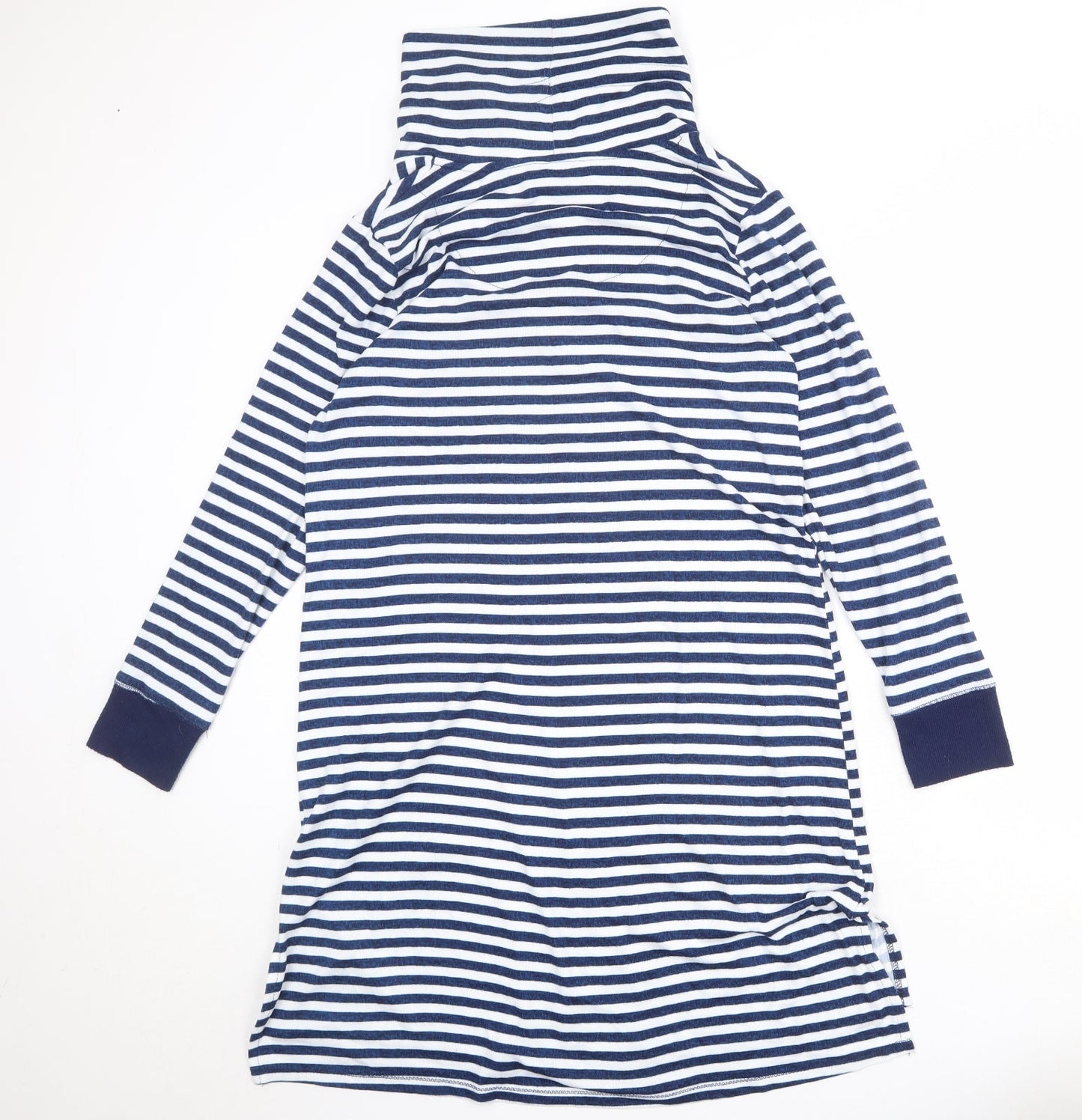 Carole Hochman Womens Blue Striped Polyester Jumper Dress Size S High Neck Pullover