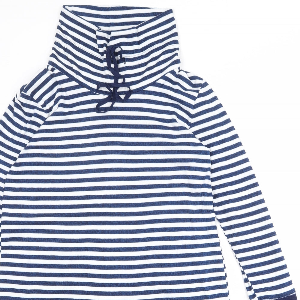 Carole Hochman Womens Blue Striped Polyester Jumper Dress Size S High Neck Pullover