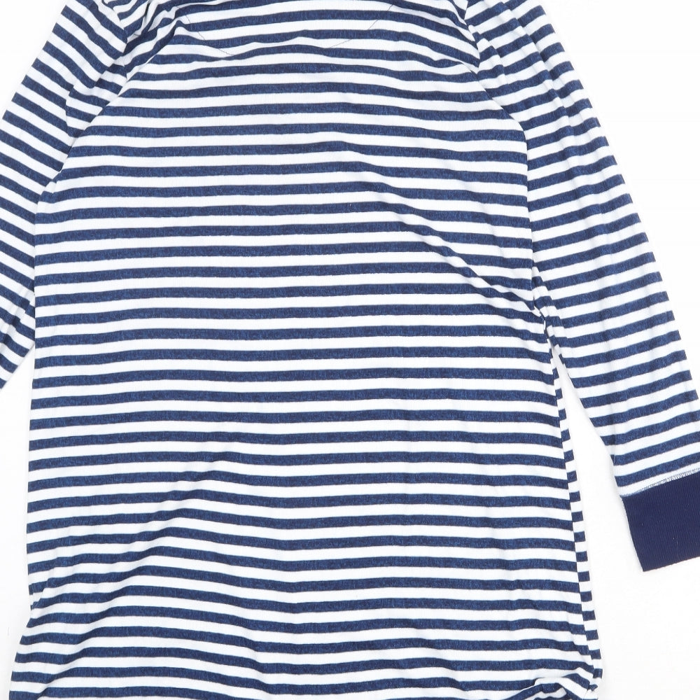 Carole Hochman Womens Blue Striped Polyester Jumper Dress Size S High Neck Pullover