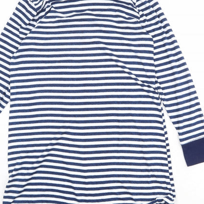 Carole Hochman Womens Blue Striped Polyester Jumper Dress Size S High Neck Pullover