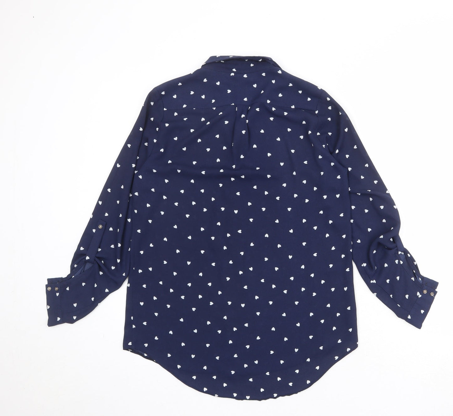 Womens UK Size 8 River Island Blue Basic Button-Up