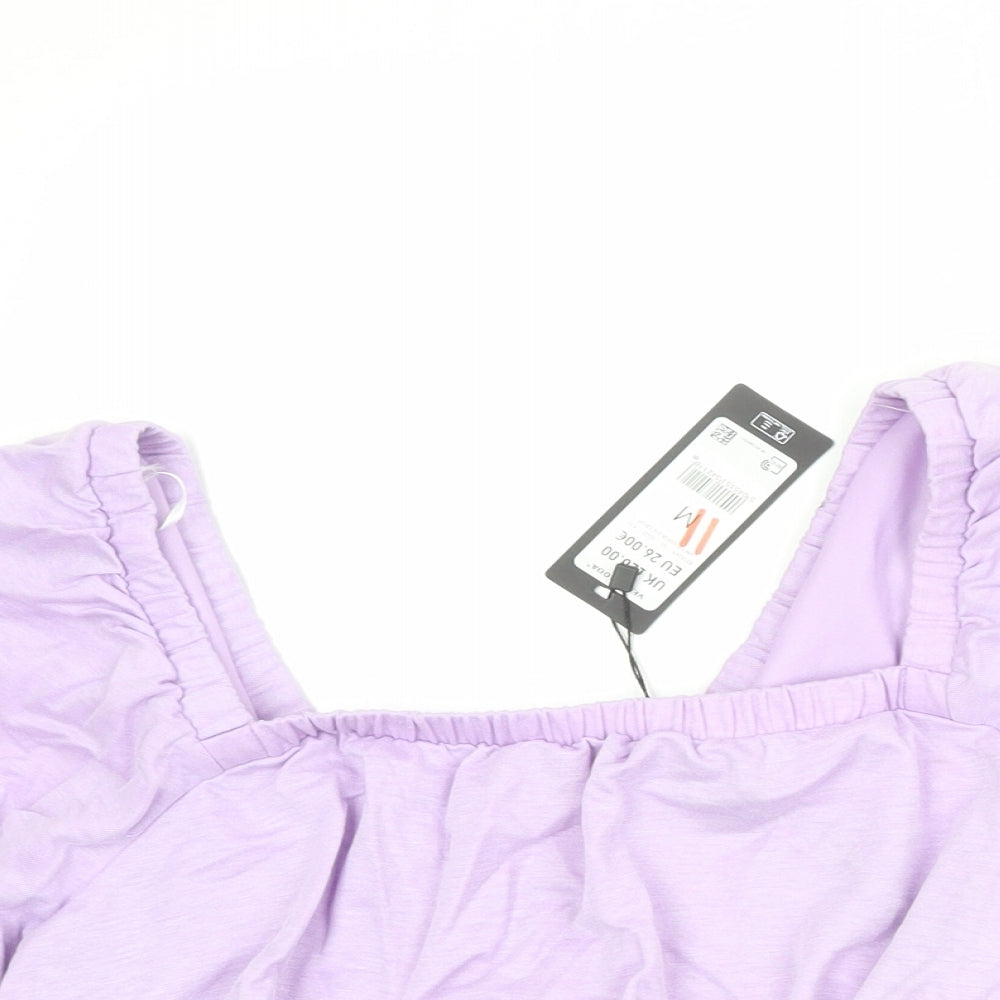 Womens UK Size M VERO MODA Purple Cropped Tank