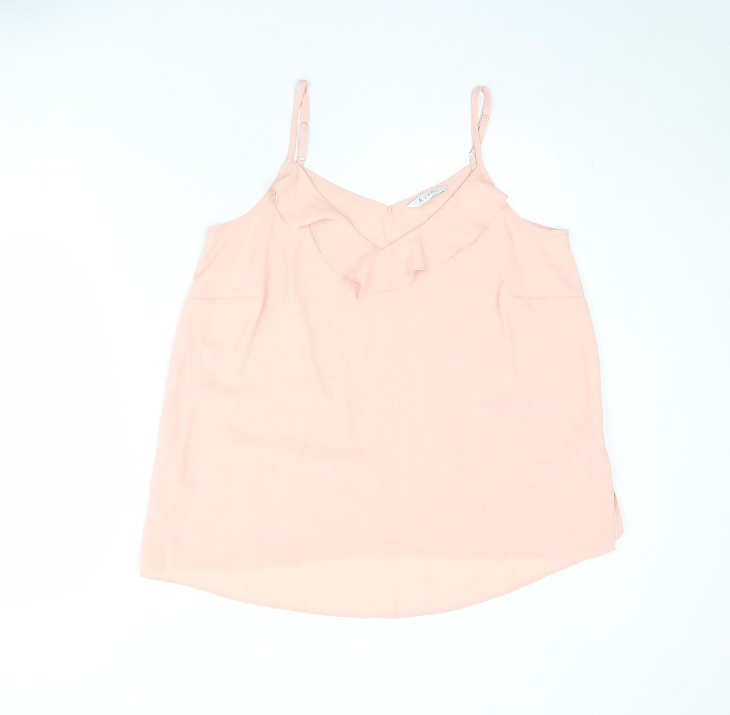 Evans Womens Pink Polyester Basic Tank Size 16 V-Neck