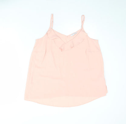 Evans Womens Pink Polyester Basic Tank Size 16 V-Neck