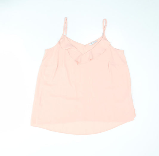 Evans Womens Pink Polyester Basic Tank Size 16 V-Neck