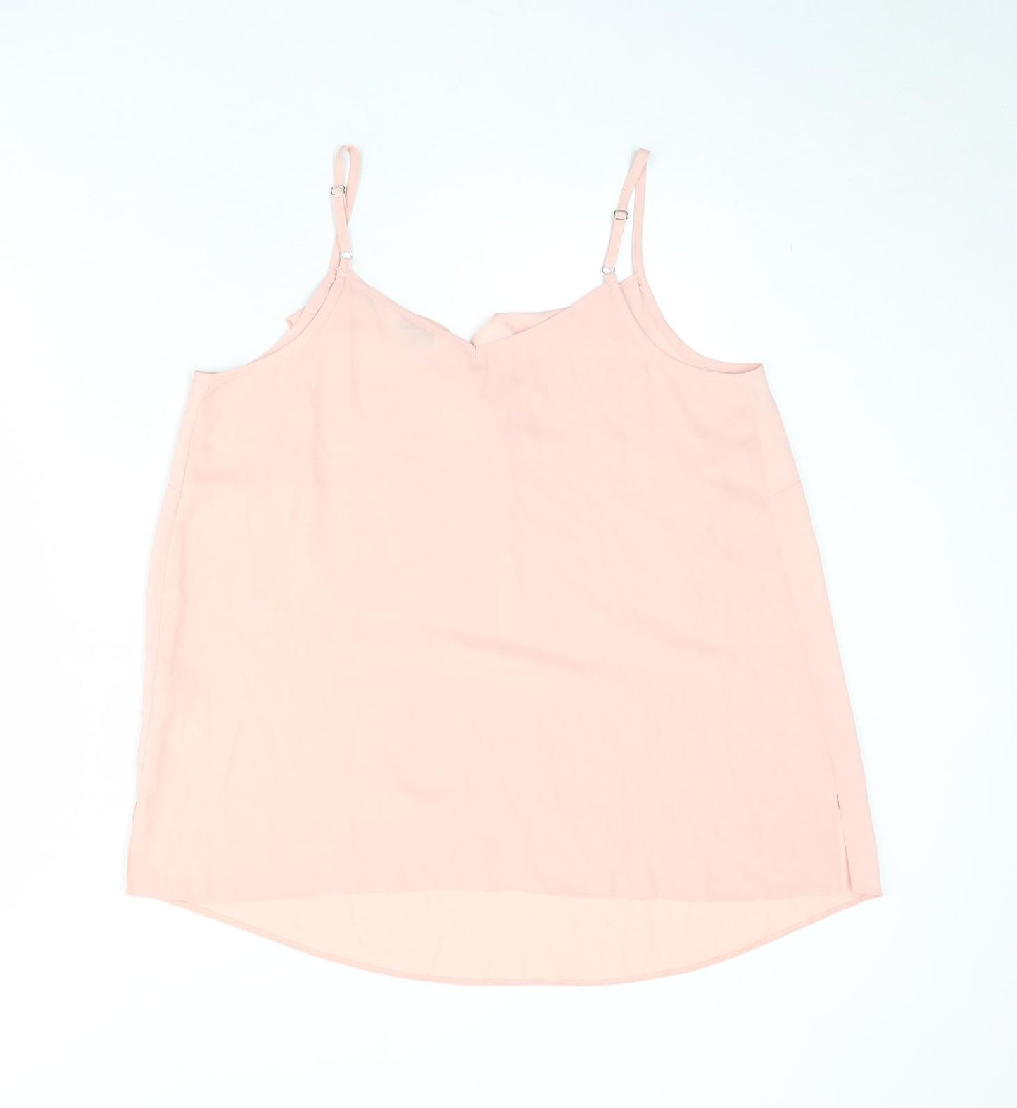 Evans Womens Pink Polyester Basic Tank Size 16 V-Neck