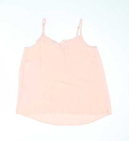 Evans Womens Pink Polyester Basic Tank Size 16 V-Neck