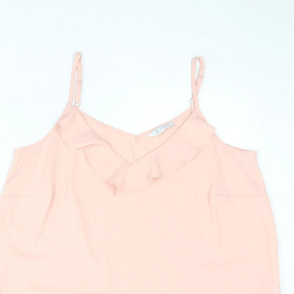 Evans Womens Pink Polyester Basic Tank Size 16 V-Neck