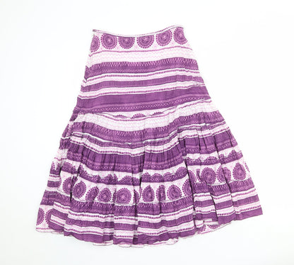 Principles Womens Multicoloured Geometric Cotton Peasant Skirt Size 6 Zip