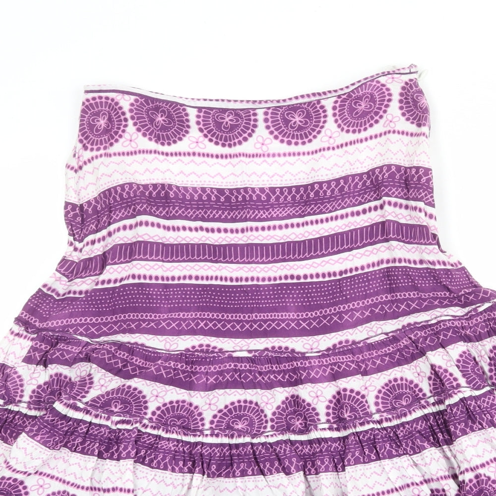 Principles Womens Multicoloured Geometric Cotton Peasant Skirt Size 6 Zip