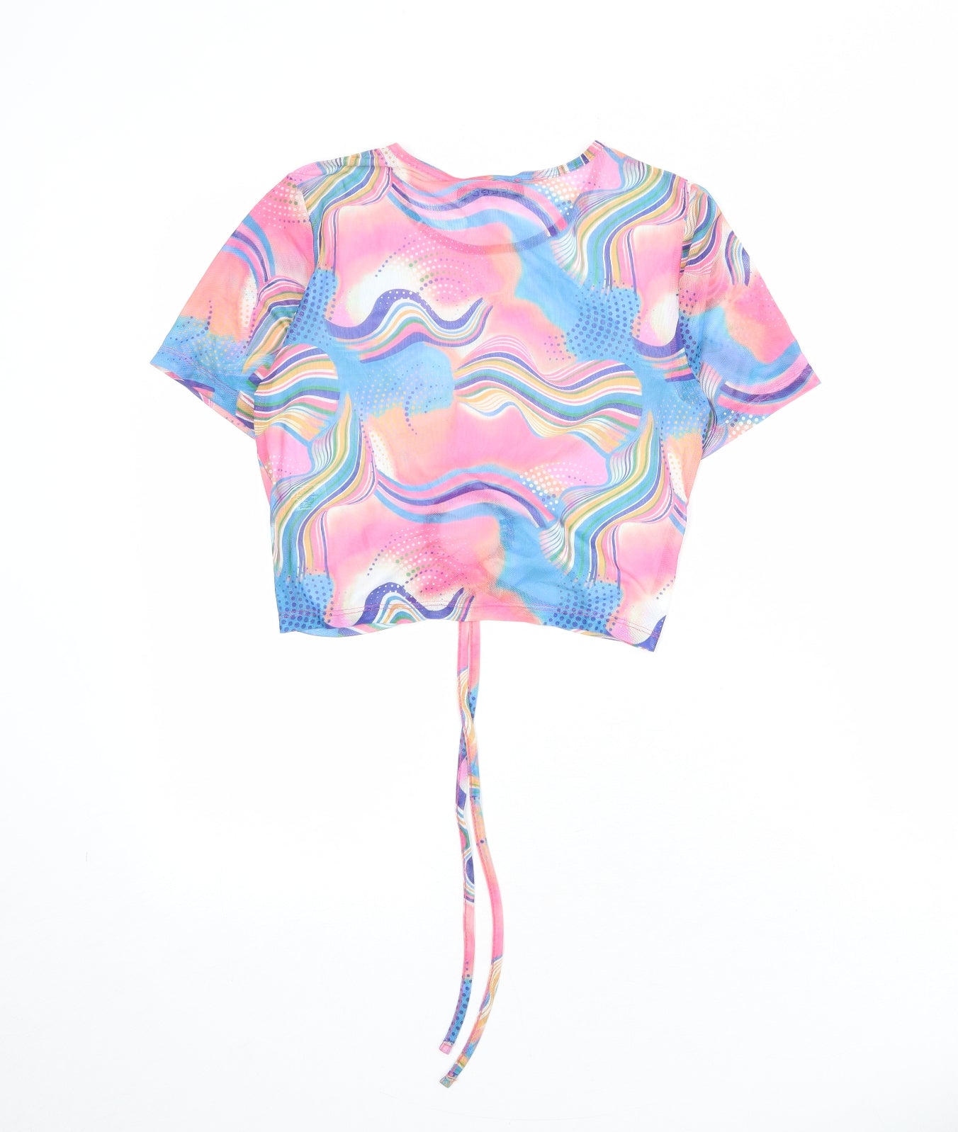 Womens UK Size M Select Multicoloured Cropped T-Shirt