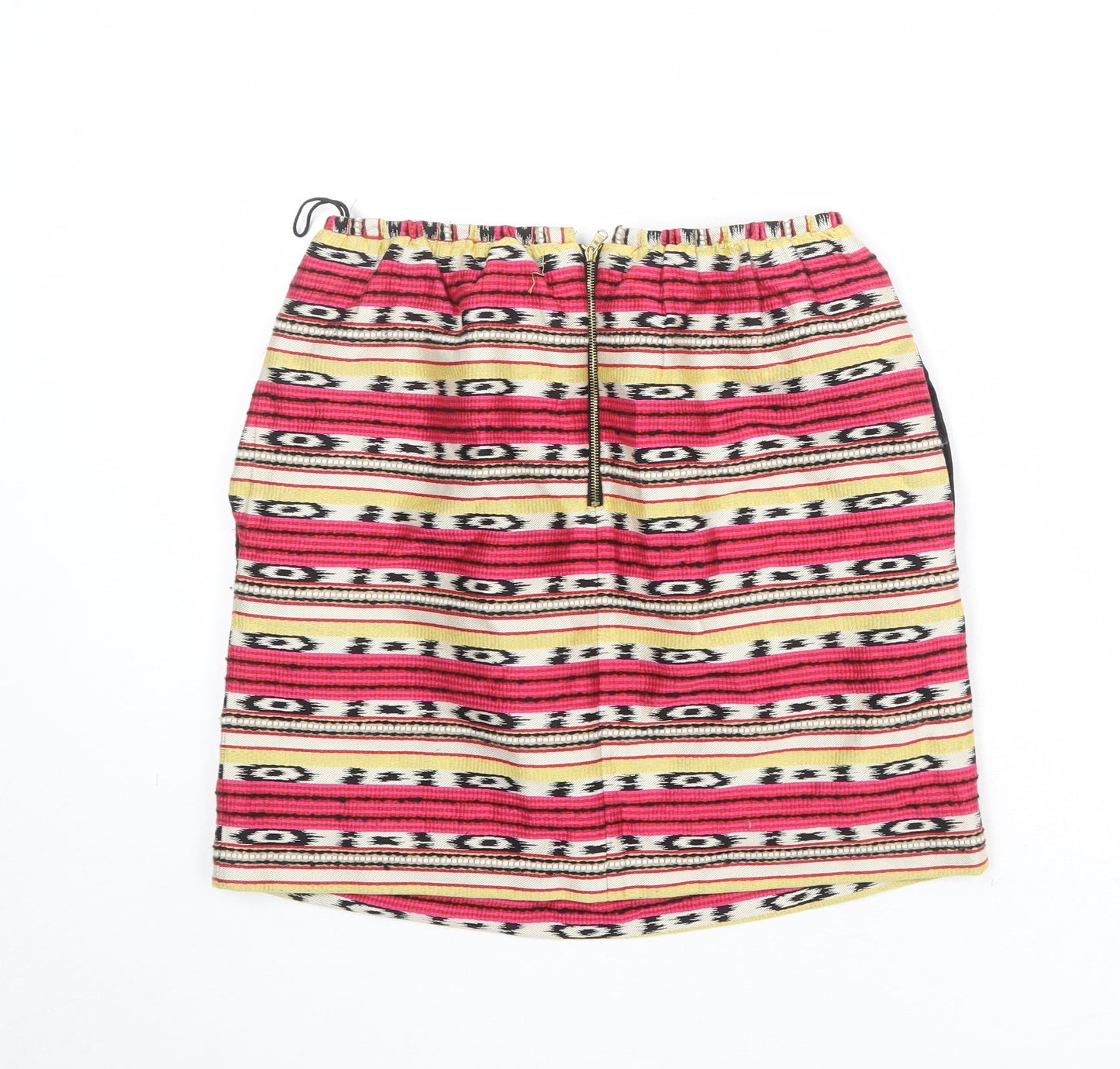 Carven Womens Multicoloured Geometric Cotton A-Line Skirt Size 8 Zip