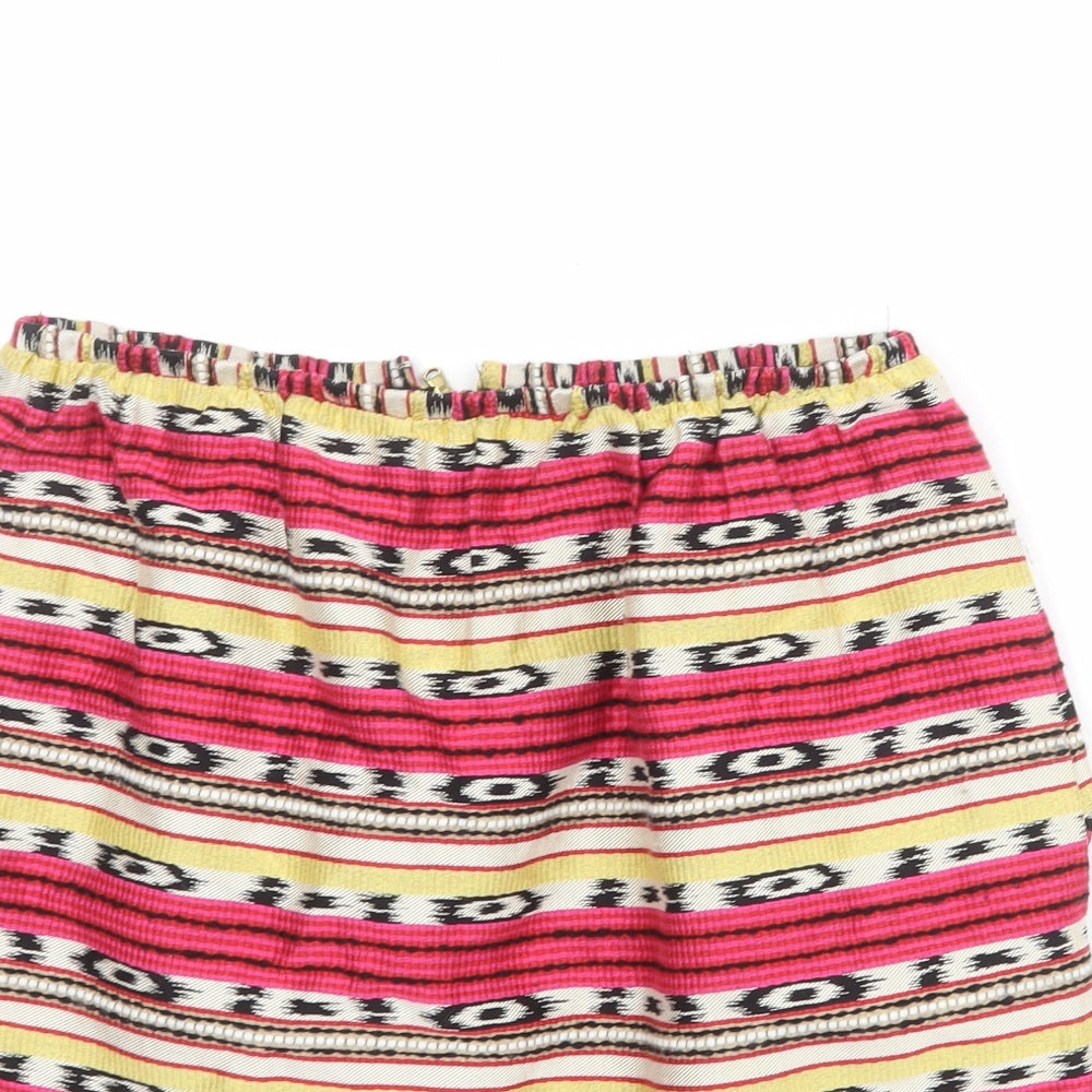 Carven Womens Multicoloured Geometric Cotton A-Line Skirt Size 8 Zip