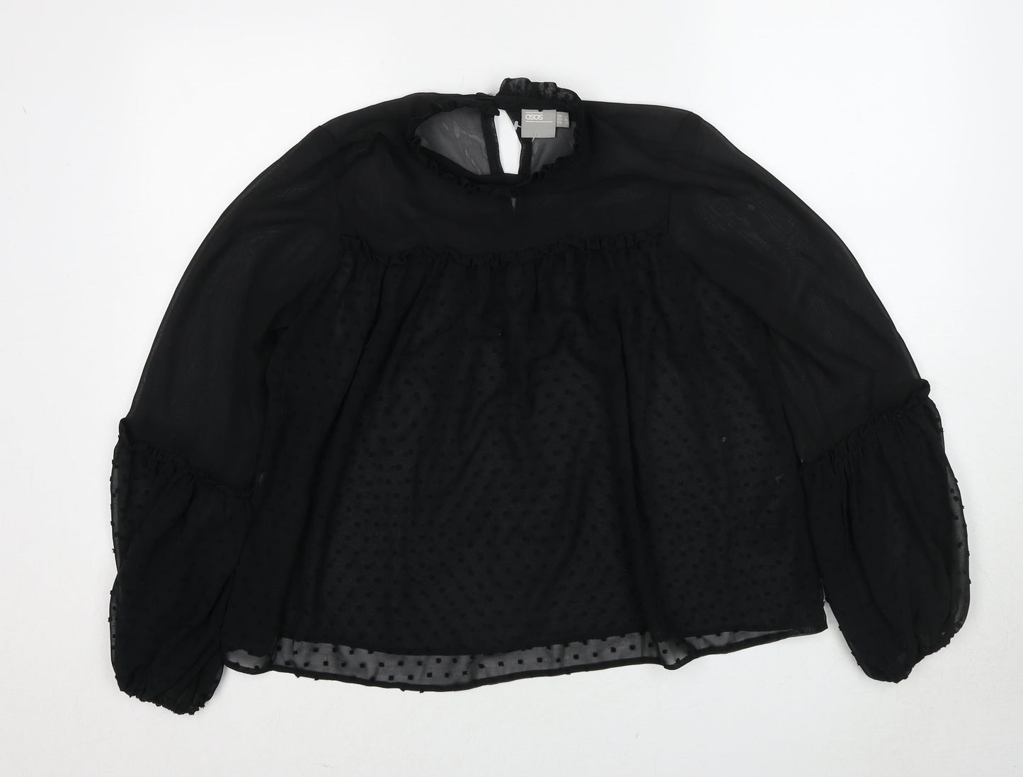 Womens UK Size 10 ASOS Black Basic Blouse