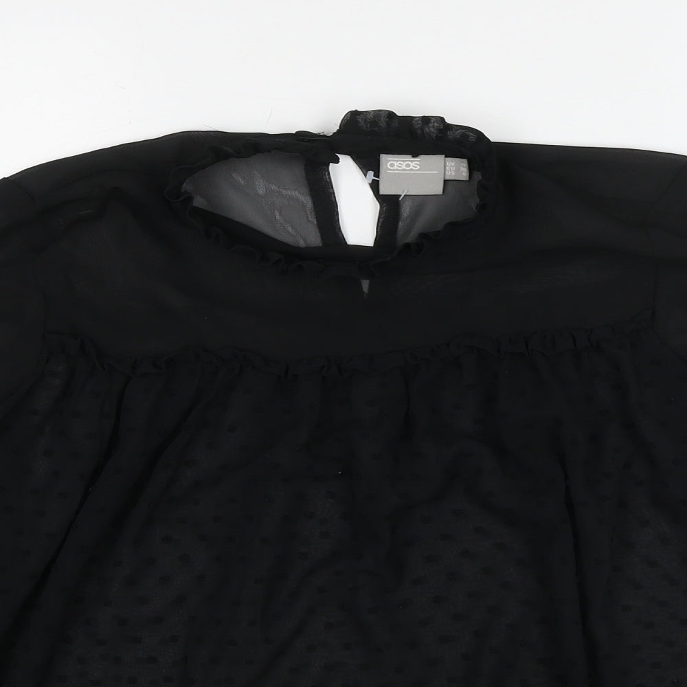 Womens UK Size 10 ASOS Black Basic Blouse