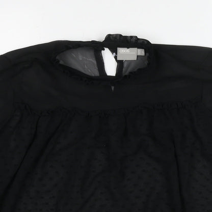 Womens UK Size 10 ASOS Black Basic Blouse