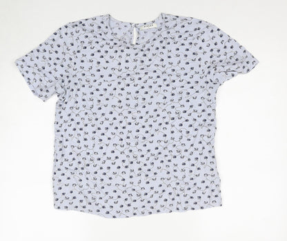 Womens UK Size M Pieces Blue Basic Blouse