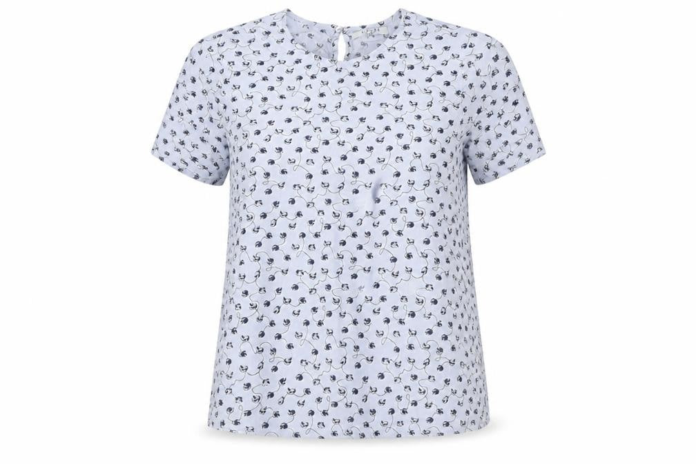 Womens UK Size M Pieces Blue Basic Blouse