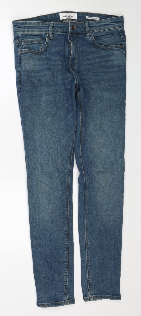 Mens UK Size S Pull&Bear Slim Fit Skinny Blue Jeans