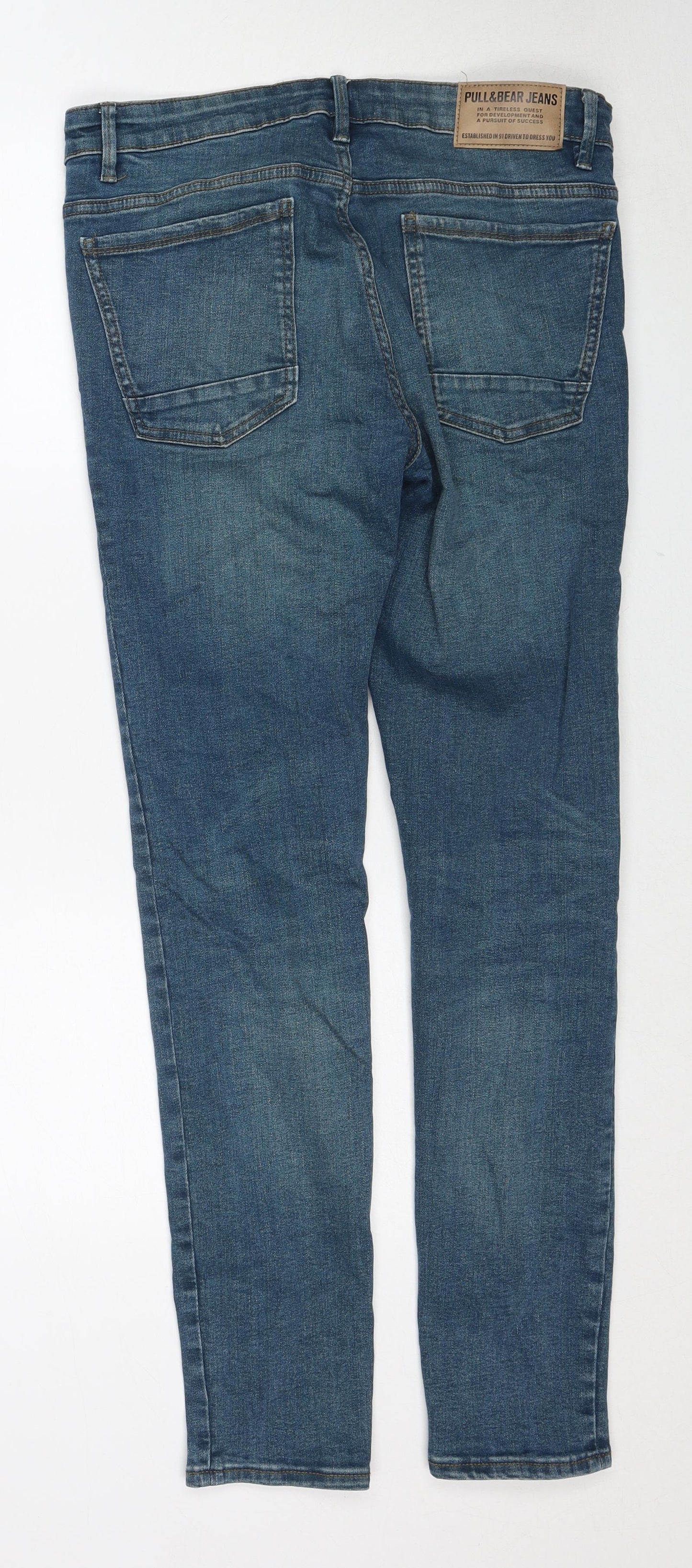 Mens UK Size S Pull&Bear Slim Fit Skinny Blue Jeans
