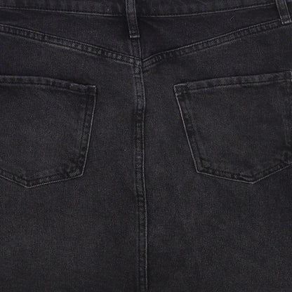 Miss Selfridge Womens Black Cotton A-Line Skirt Size 8 Zip