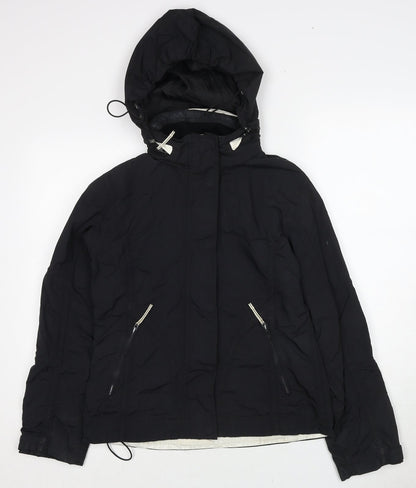Best In Town Womens Black Windbreaker Jacket Size M Zip