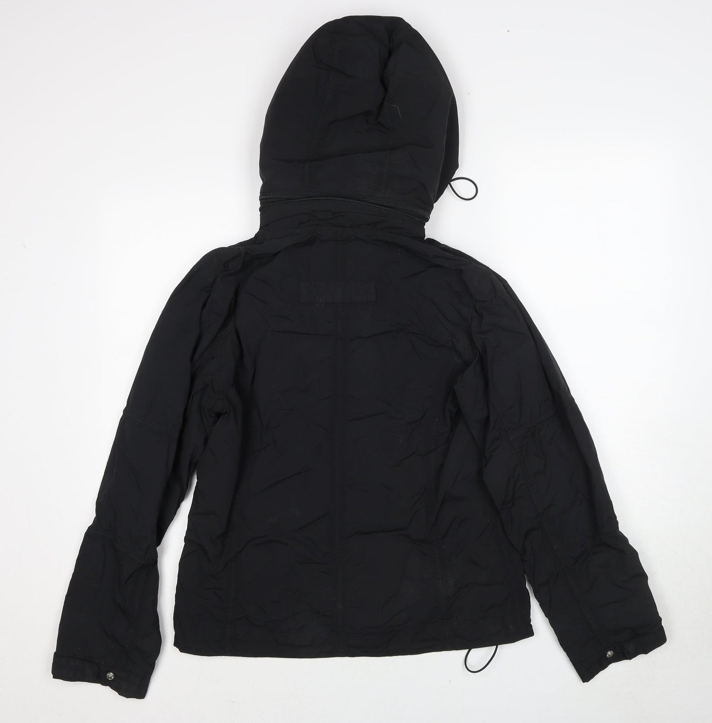 Best In Town Womens Black Windbreaker Jacket Size M Zip