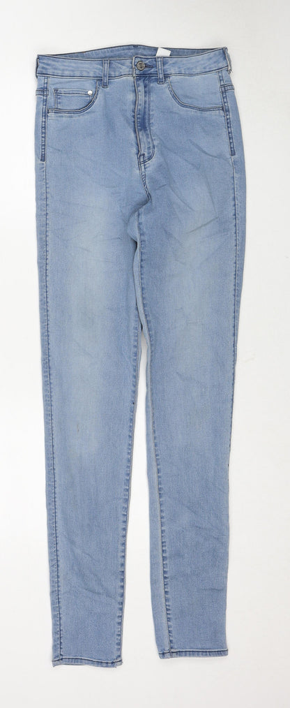 Womens UK Size 29 in H&M Regular Fit Skinny Blue Jeans