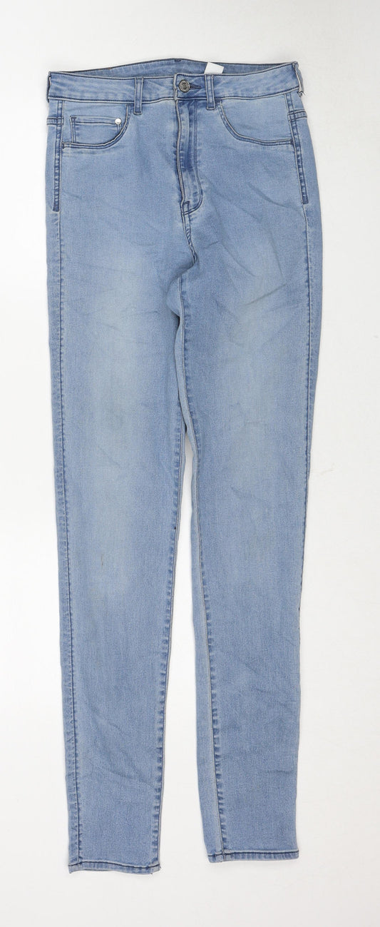 Womens UK Size 29 in H&M Regular Fit Skinny Blue Jeans
