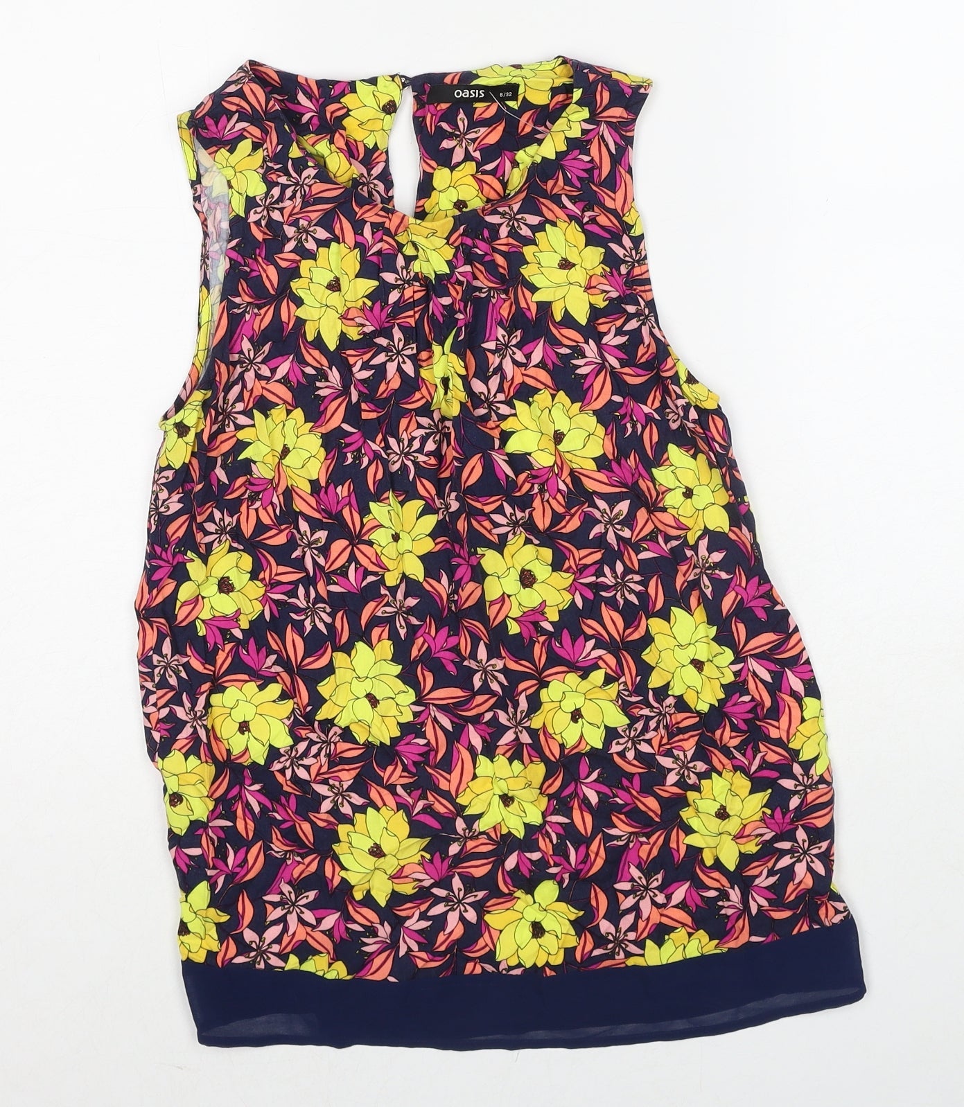 Womens UK Size 6 Oasis Multicoloured Basic Blouse