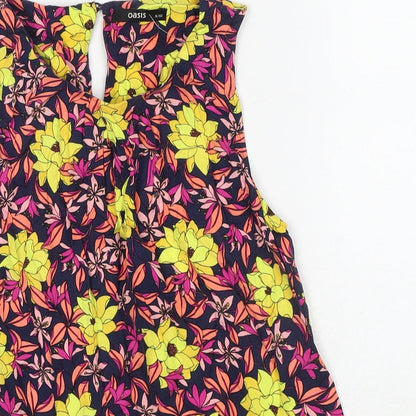 Womens UK Size 6 Oasis Multicoloured Basic Blouse
