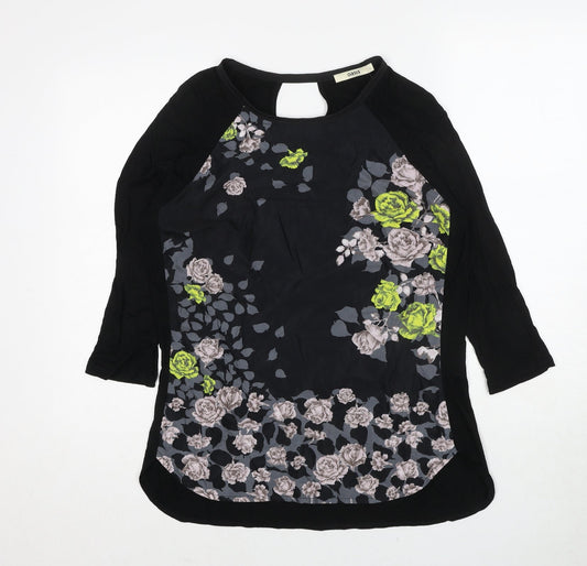 Womens UK Size M Oasis Black Basic Blouse
