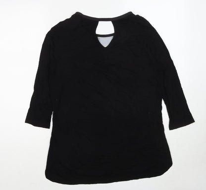 Womens UK Size M Oasis Black Basic Blouse