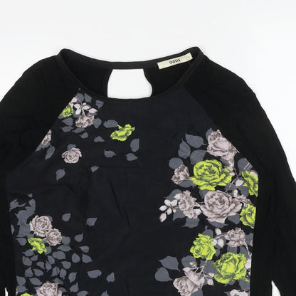 Womens UK Size M Oasis Black Basic Blouse