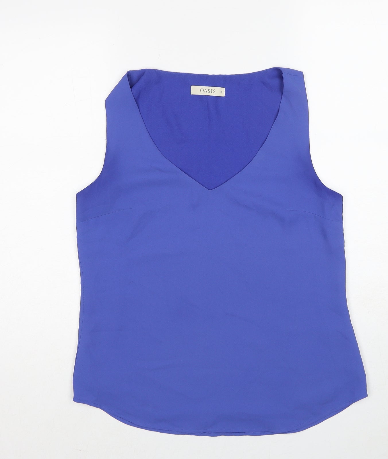 Womens UK Size 10 Oasis Blue Basic Tank