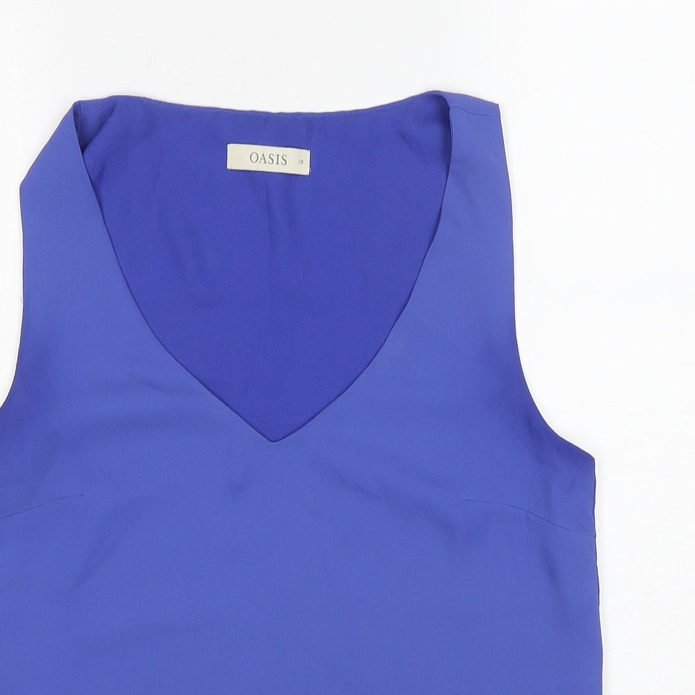 Womens UK Size 10 Oasis Blue Basic Tank