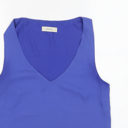 Womens UK Size 10 Oasis Blue Basic Tank
