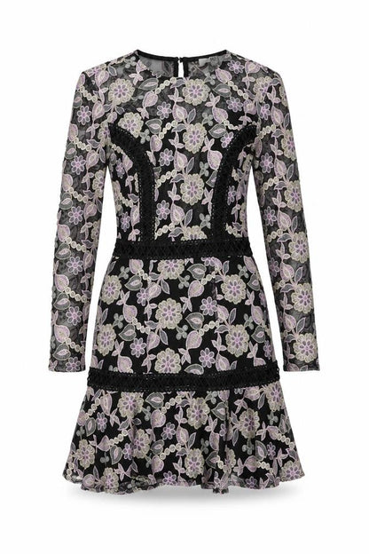 True Decadence Womens Multicoloured Floral Polyester Fit & Flare Size 8 Round Neck Zip